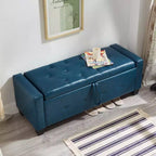 Panca contenitore ribaltabile in similpelle da 48", nera/blu/marrone/verde/bianca, 1 posto