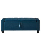 Panca contenitore ribaltabile in similpelle da 48", nera/blu/marrone/verde/bianca, 1 posto