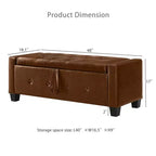 Panca contenitore ribaltabile in similpelle da 48", nera/blu/marrone/verde/bianca, 1 posto