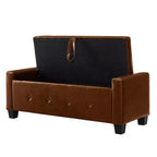 Panca contenitore ribaltabile in similpelle da 48", nera/blu/marrone/verde/bianca, 1 posto