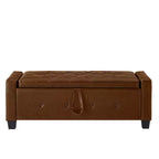 Panca contenitore ribaltabile in similpelle da 48", nera/blu/marrone/verde/bianca, 1 posto