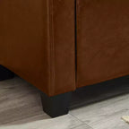 Panca contenitore ribaltabile in similpelle da 48", nera/blu/marrone/verde/bianca, 1 posto