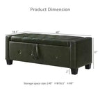 Panca contenitore ribaltabile in similpelle da 48", nera/blu/marrone/verde/bianca, 1 posto