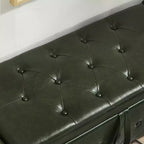 Panca contenitore ribaltabile in similpelle da 48", nera/blu/marrone/verde/bianca, 1 posto