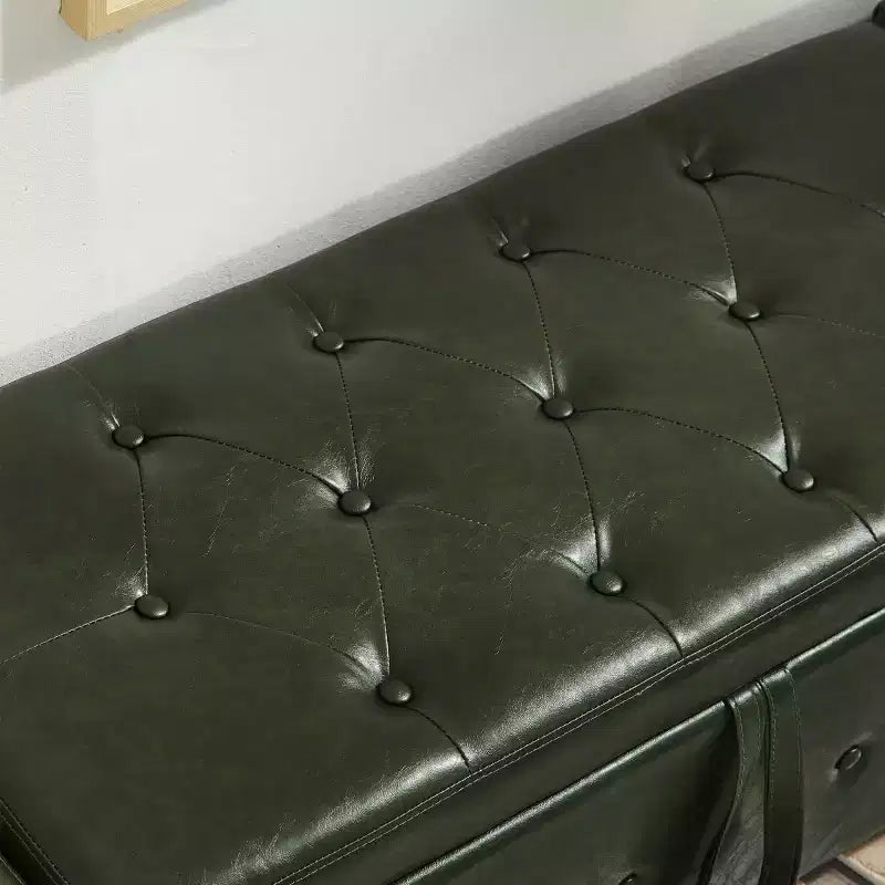 Panca contenitore ribaltabile in similpelle da 48", nera/blu/marrone/verde/bianca, 1 posto