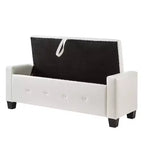 Panca contenitore ribaltabile in similpelle da 48", nera/blu/marrone/verde/bianca, 1 posto