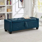 Panca contenitore ribaltabile in similpelle da 48", nera/blu/marrone/verde/bianca, 1 posto