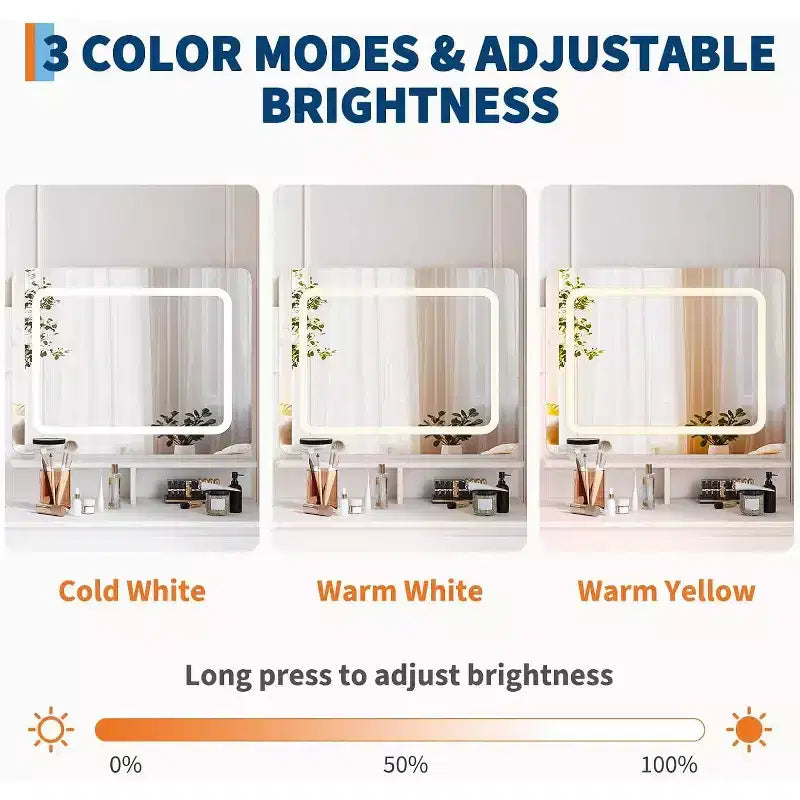 Toeletta da 91 cm con specchio LED, nero/bianco, 4 cassetti e porte USB, per 1 persona