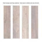 Tavolino galleggiante Kato bianco 18x10x9 - Legno massello di mango con cassetto, a parete