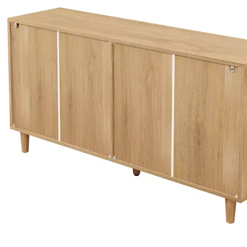 Comò con 6 cassetti in rattan da 150 cm colore naturale - Cassettiera da camera da letto con dispositivo antiribaltamento