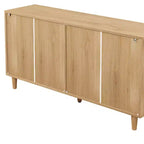 Comò con 6 cassetti in rattan da 150 cm colore naturale - Cassettiera da camera da letto con dispositivo antiribaltamento