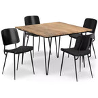 Set da pranzo 5 pezzi - Tavolo in legno di mango da 42" e 4 sedie in similpelle, 4 posti