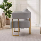 Set di 2 Poltrone Accent, Imbottitura in Teddy Fleece, Gambe in Metallo Dorato (Nero/Grigio/Verde/Rosa/Bianco)