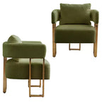 Set di 2 Poltrone Accent, Imbottitura in Teddy Fleece, Gambe in Metallo Dorato (Nero/Grigio/Verde/Rosa/Bianco)
