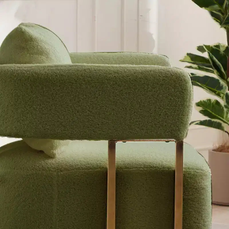 Set di 2 Poltrone Accent, Imbottitura in Teddy Fleece, Gambe in Metallo Dorato (Nero/Grigio/Verde/Rosa/Bianco)
