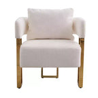 Set di 2 Poltrone Accent, Imbottitura in Teddy Fleece, Gambe in Metallo Dorato (Nero/Grigio/Verde/Rosa/Bianco)