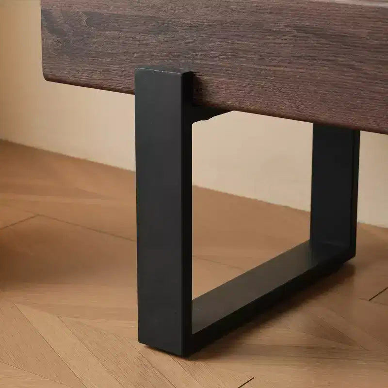 Letto a castello basso moderno Full su Full con cassetti, mensole illuminate e pannello forato