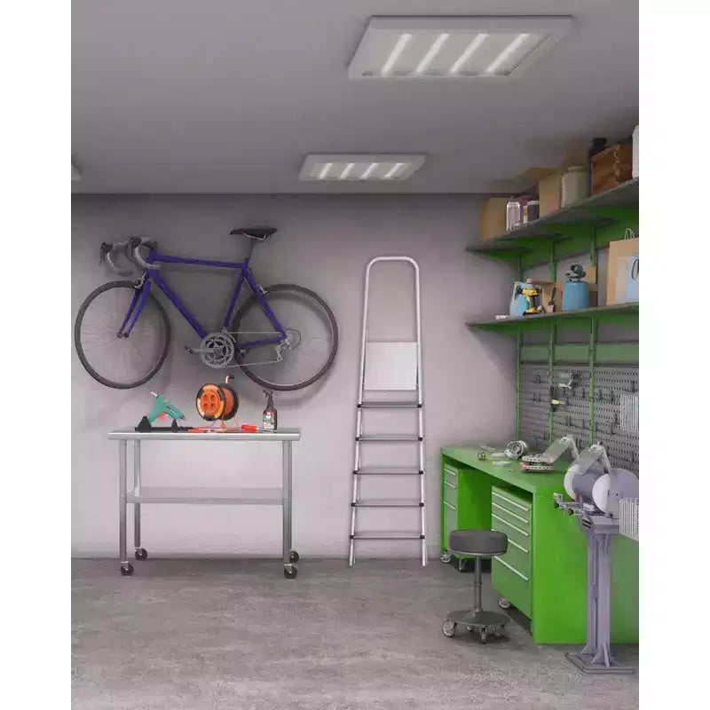 Tavolo da preparazione in acciaio inossidabile per lavori pesanti certificato NSF - Scaffale regolabile, 30x18, Cucina e Garage