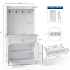 Dispensa da 63'', Nero/Grigio/Bianco, 2 ante con cassetto e ganci, per 1 persona