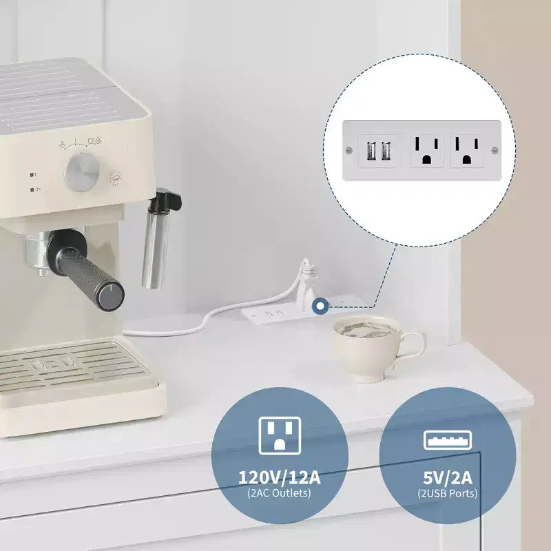 Dispensa da 63'', Nero/Grigio/Bianco, 2 ante con cassetto e ganci, per 1 persona