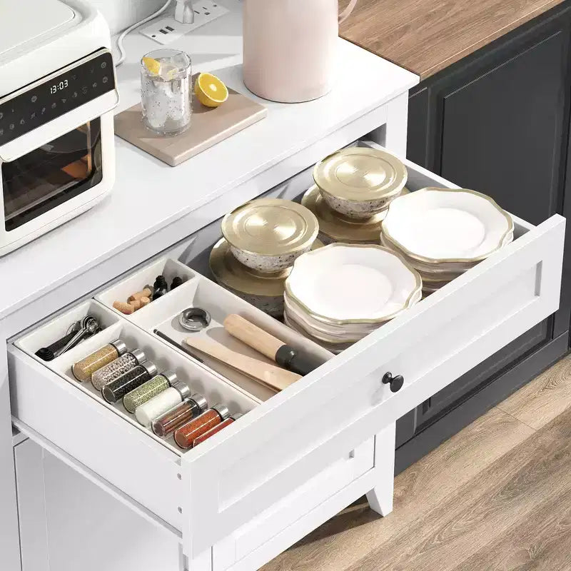 Dispensa da 63'', Nero/Grigio/Bianco, 2 ante con cassetto e ganci, per 1 persona