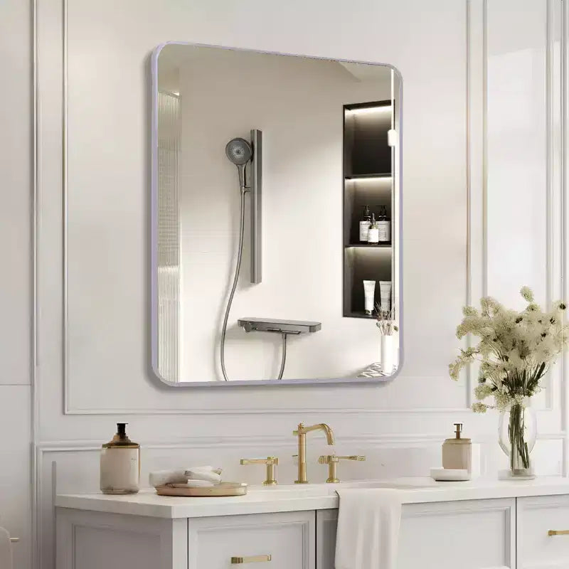 Specchio da Parete Quadrato – Oro/Argento, Cornice Metallica, 30" o 36", Singolo