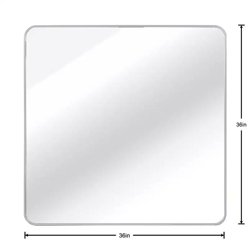 Specchio da Parete Quadrato – Oro/Argento, Cornice Metallica, 30" o 36", Singolo