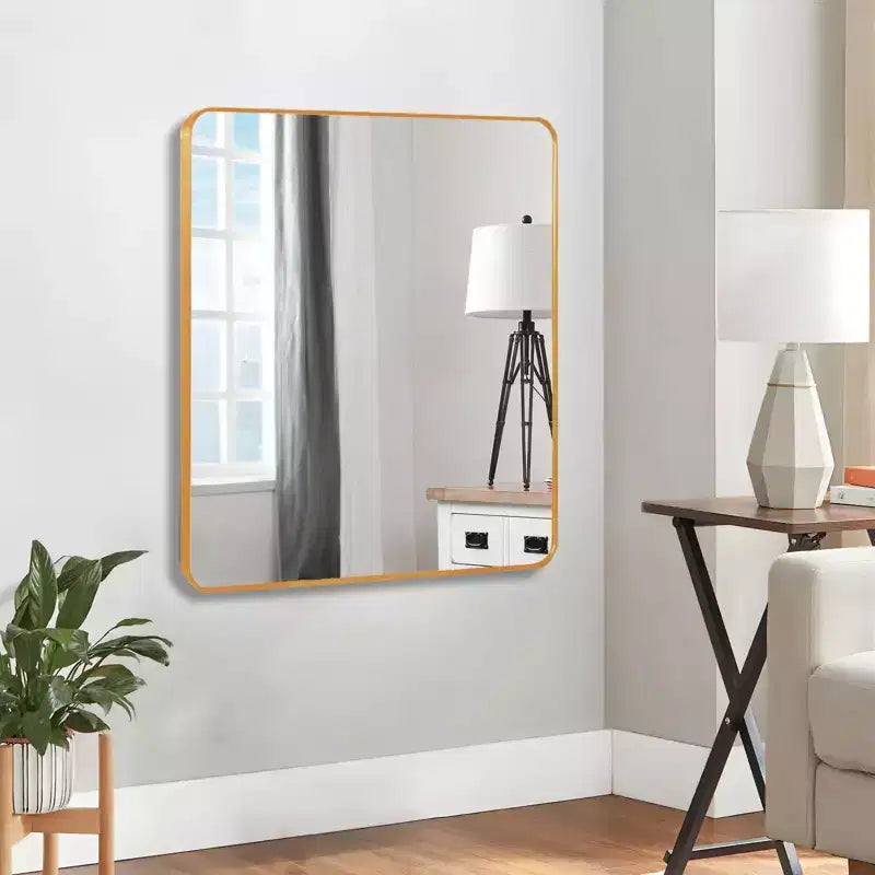 Specchio da Parete Quadrato – Oro/Argento, Cornice Metallica, 30" o 36", Singolo