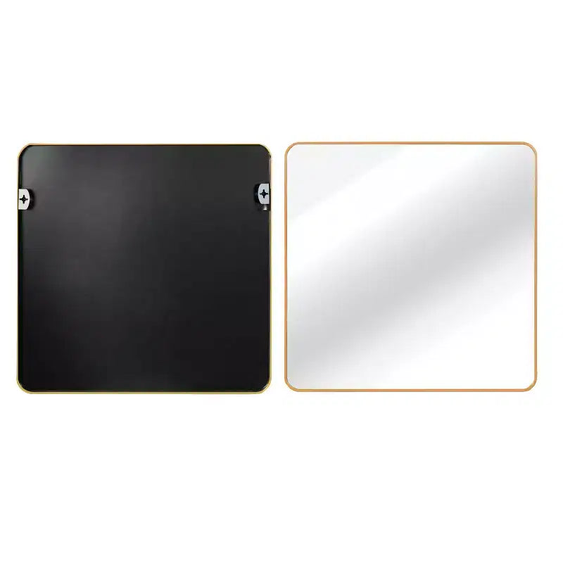 Specchio da Parete Quadrato – Oro/Argento, Cornice Metallica, 30" o 36", Singolo