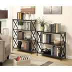 Libreria a 4 ripiani, Scaffale aperto – Nero / Ciliegio Nero / Marrone