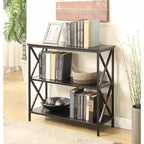 Libreria a 4 ripiani, Scaffale aperto – Nero / Ciliegio Nero / Marrone