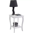 Tavolino con Piano Quadrato in Legno Nero / Espresso / Bianco – 1 Pezzo