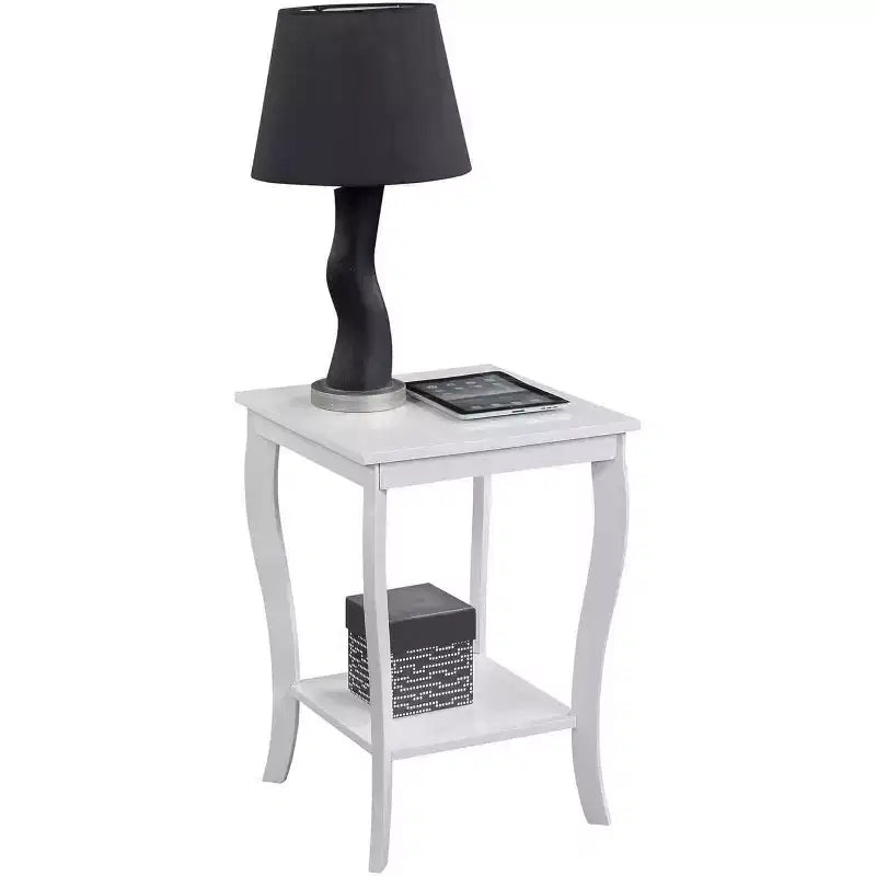 Tavolino con Piano Quadrato in Legno Nero / Espresso / Bianco – 1 Pezzo