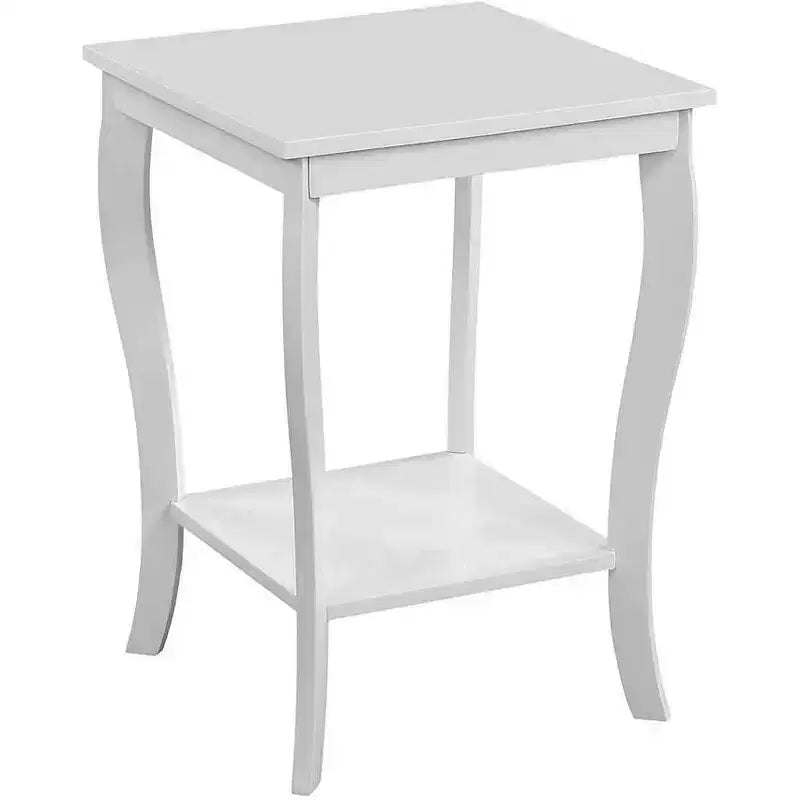 Tavolino con Piano Quadrato in Legno Nero / Espresso / Bianco – 1 Pezzo