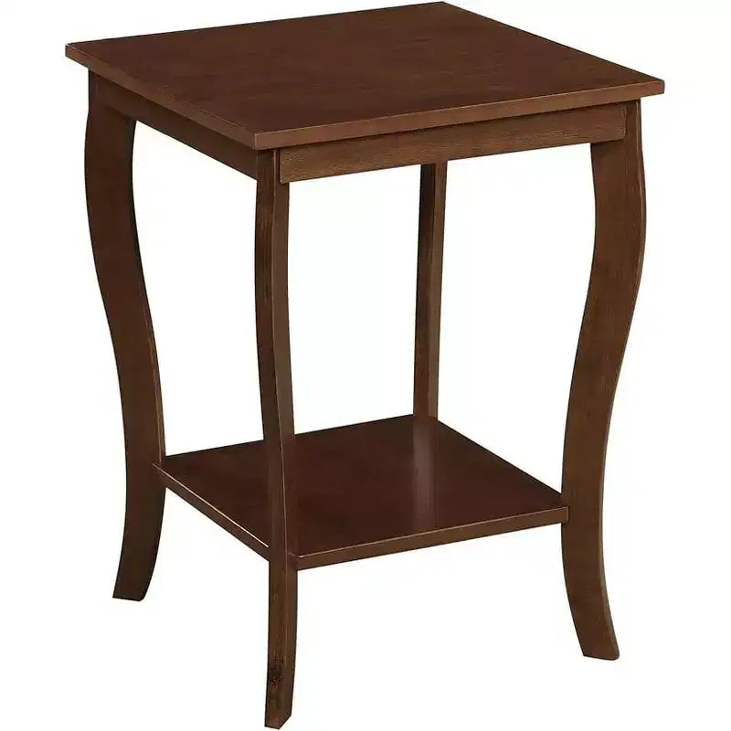 Tavolino con Piano Quadrato in Legno Nero / Espresso / Bianco – 1 Pezzo