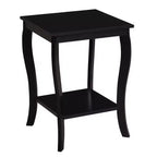 Tavolino con Piano Quadrato in Legno Nero / Espresso / Bianco – 1 Pezzo