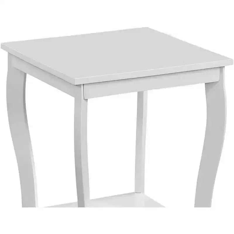 Tavolino con Piano Quadrato in Legno Nero / Espresso / Bianco – 1 Pezzo