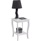 Tavolino con Piano Quadrato in Legno Nero / Espresso / Bianco – 1 Pezzo
