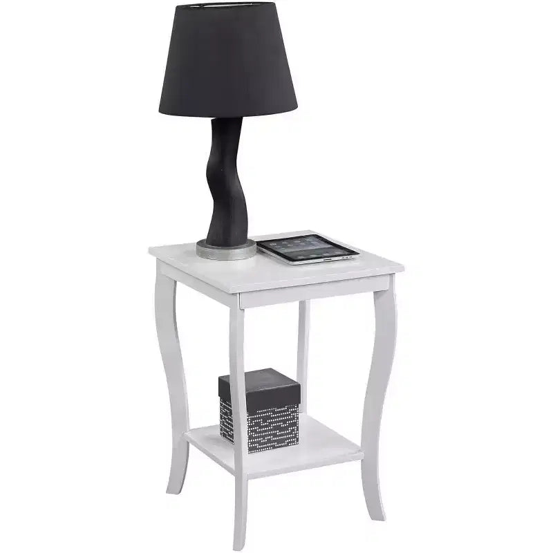 Tavolino con Piano Quadrato in Legno Nero / Espresso / Bianco – 1 Pezzo