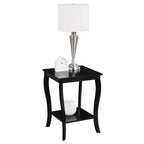 Tavolino con Piano Quadrato in Legno Nero / Espresso / Bianco – 1 Pezzo