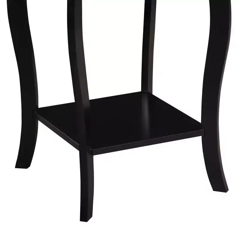 Tavolino con Piano Quadrato in Legno Nero / Espresso / Bianco – 1 Pezzo