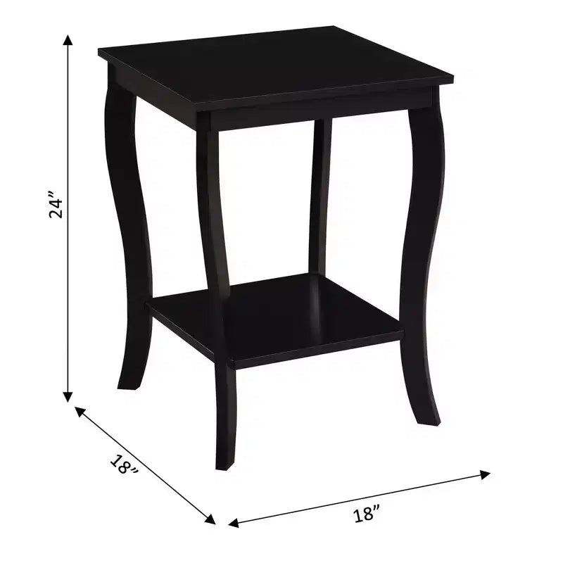 Tavolino con Piano Quadrato in Legno Nero / Espresso / Bianco – 1 Pezzo