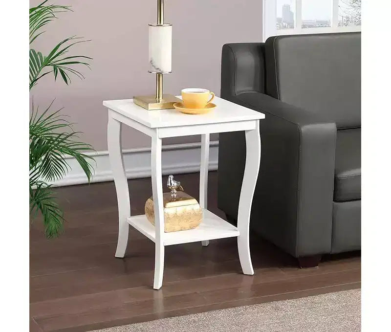 Tavolino con Piano Quadrato in Legno Nero / Espresso / Bianco – 1 Pezzo