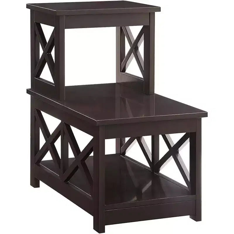 Tavolino Rettangolare in Legno Nero/Espresso/Bianco, Montaggio da 1 Persona, 1 Pezzo