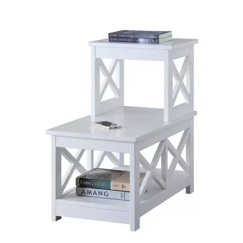 Tavolino Rettangolare in Legno Nero/Espresso/Bianco, Montaggio da 1 Persona, 1 Pezzo