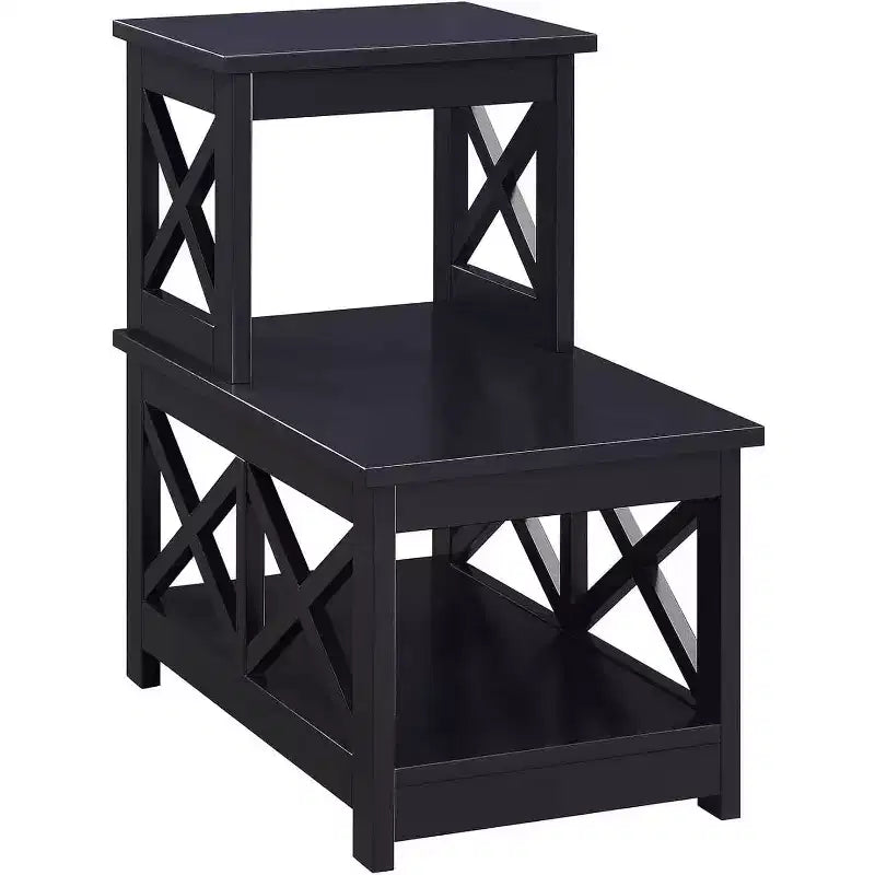 Tavolino Rettangolare in Legno Nero/Espresso/Bianco, Montaggio da 1 Persona, 1 Pezzo