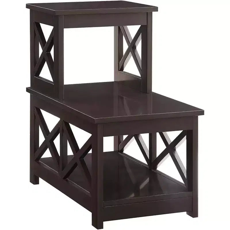 Tavolino Rettangolare in Legno Nero/Espresso/Bianco, Montaggio da 1 Persona, 1 Pezzo