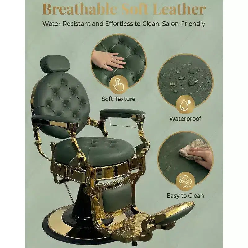 Poltrona reclinabile in similpelle nera/marrone/verde, girevole a 360°, monoposto, capacità 317,5 kg