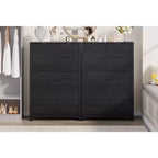 Comò a 5 cassetti – Stile moderno, giallo mandorla / nero / avorio chiaro / bianco, montaggio per 1 persona