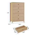Comò a 5 cassetti – Stile moderno, giallo mandorla / nero / avorio chiaro / bianco, montaggio per 1 persona